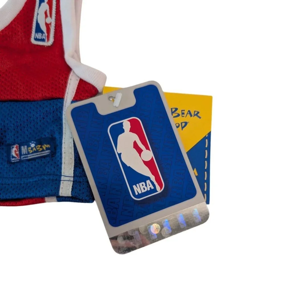 Build A Bear Clothes NBA Basketball Jersey & Shorts w/Sneaker Shoes Red Blue NWT